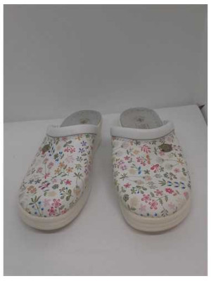 Saboti medicali din piele cu imprimeu floricele Sanital Light marime 35