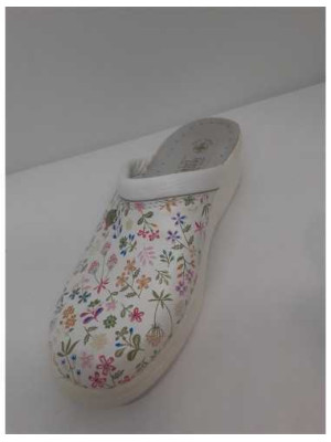 Saboti medicali din piele cu imprimeu floricele Sanital Light marime 35 2