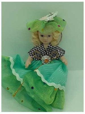 Breloc papusica din ceramica 8 cm 2