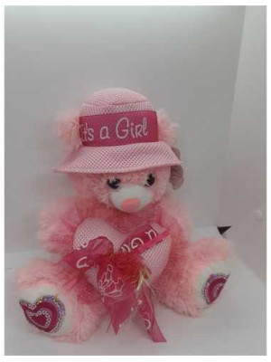 Ursulet de plus cu palarie si inimioara Boom 30 cm 2