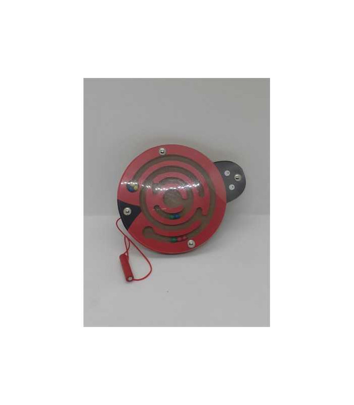 Joc educativ Labirint din lemn cu bile si creion magnetic Buburuza