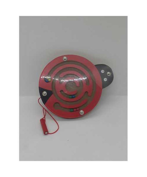 Joc educativ Labirint din lemn cu bile si creion magnetic Buburuza