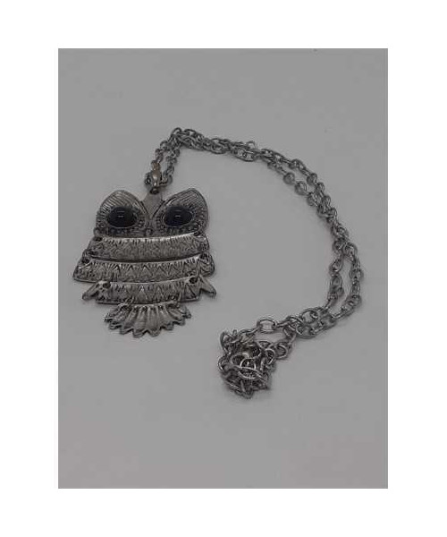 Lantisor cu pandantiv bufnita cu ochii din margele negre