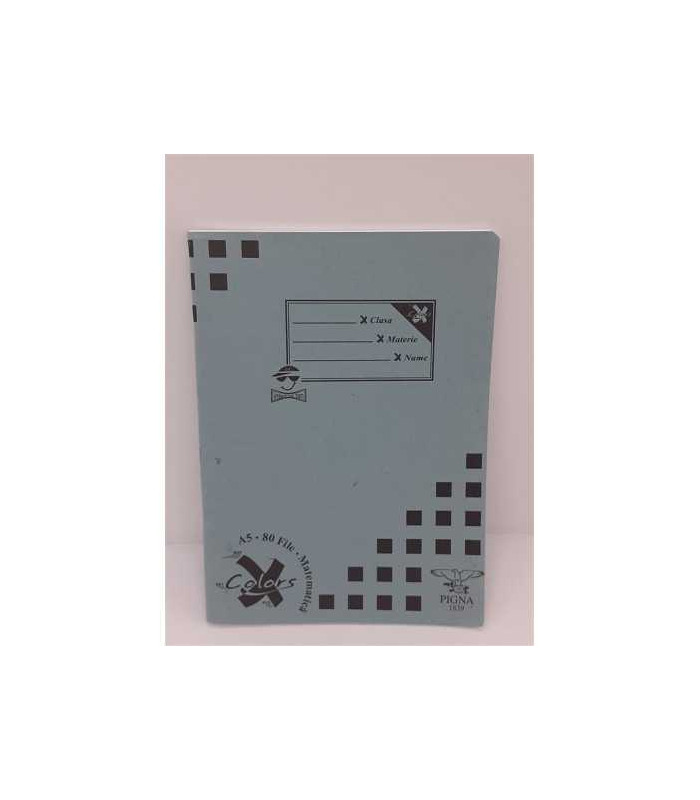 Caiet matematica A5 80 file culoare albastru Pigna