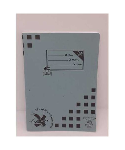 Caiet matematica A5 80 file culoare albastru Pigna