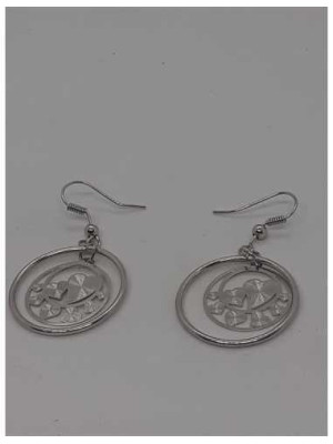 Cercei dama culoare argintiu model cu inimioare