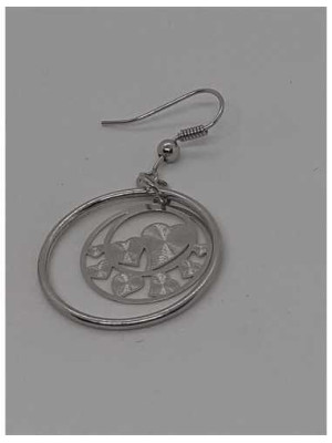 Cercei dama culoare argintiu model cu inimioare 2