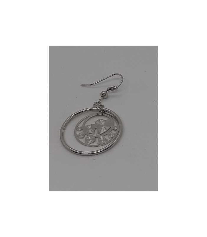 Cercei dama culoare argintiu model cu inimioare