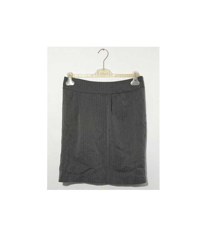 Fusta scurta dama gri cu dungi marimea S