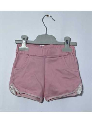 Pantaloni scurti pentru fetite cu dantela alba pe margini marime 2 ani