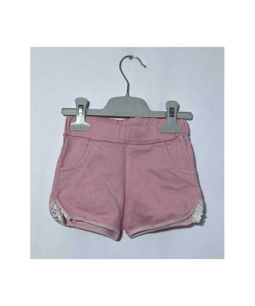 Pantaloni scurti pentru fetite cu dantela alba pe margini marime 2 ani