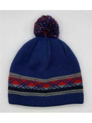 Caciula baietei albastra cu ciucure Pami