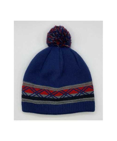 Caciula baietei albastra cu ciucure Pami