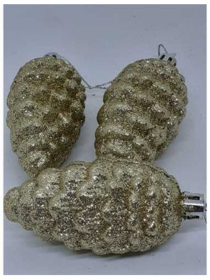 Set 3 globuri model con culoare auriu sclipitor 2