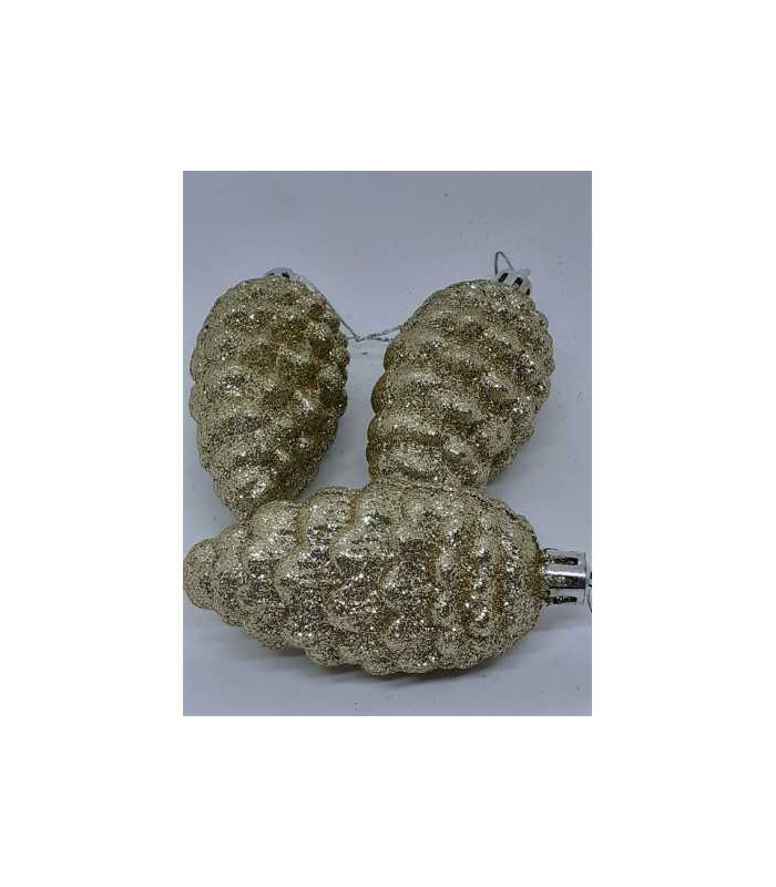 Set 3 globuri model con culoare auriu sclipitor