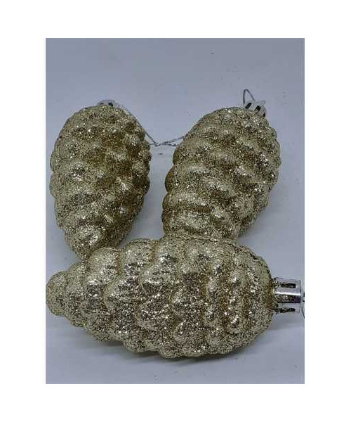 Set 3 globuri model con culoare auriu sclipitor