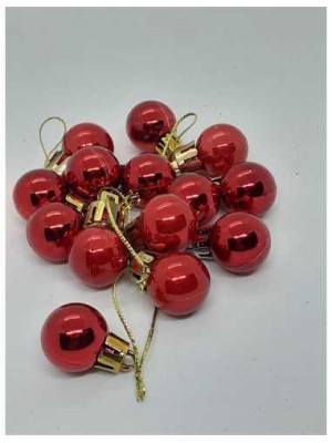 Set 14 globulete mici din plastic pentru brad Craciun