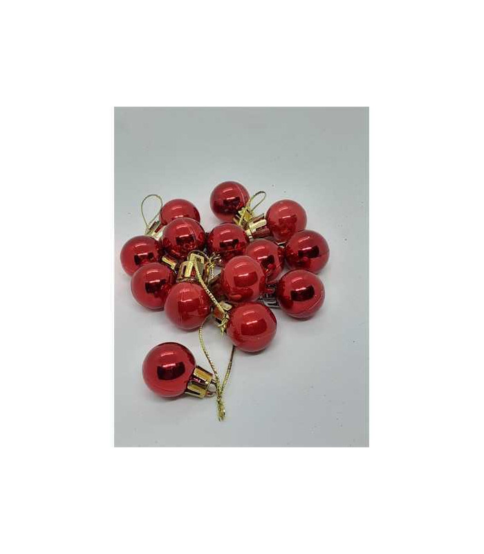 Set 14 globulete mici din plastic pentru brad Craciun