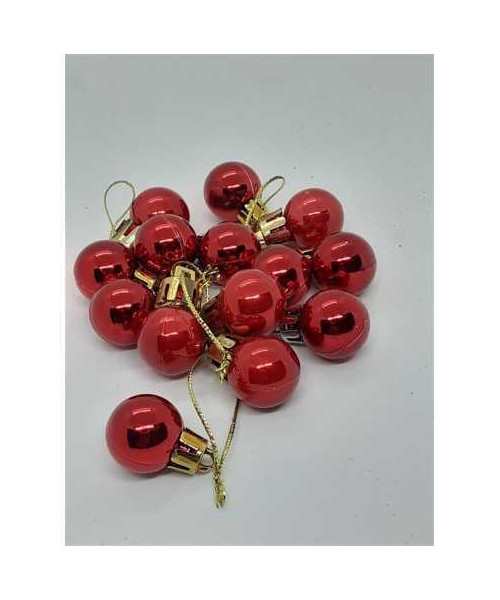 Set 14 globulete mici din plastic pentru brad Craciun