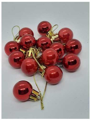 Set 14 globulete mici din plastic pentru brad Craciun 2