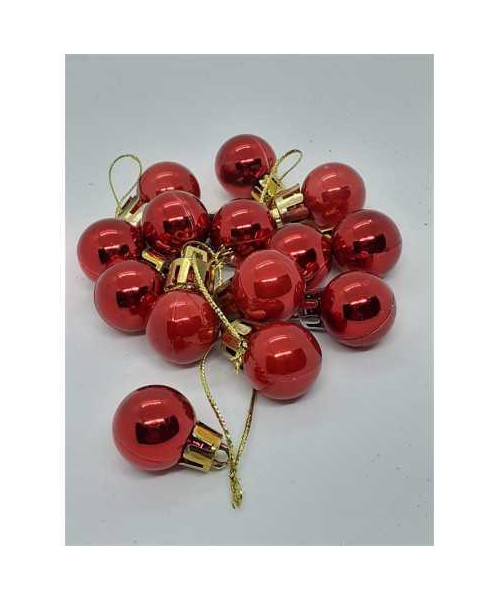 Set 14 globulete mici din plastic pentru brad Craciun