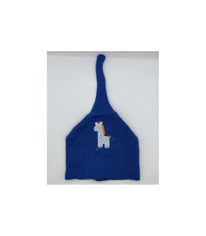 Caciula copii albastra cu girafa marime 6 7 ani