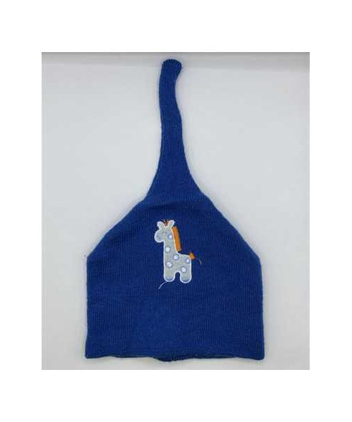 Caciula copii albastra cu girafa marime 6 7 ani