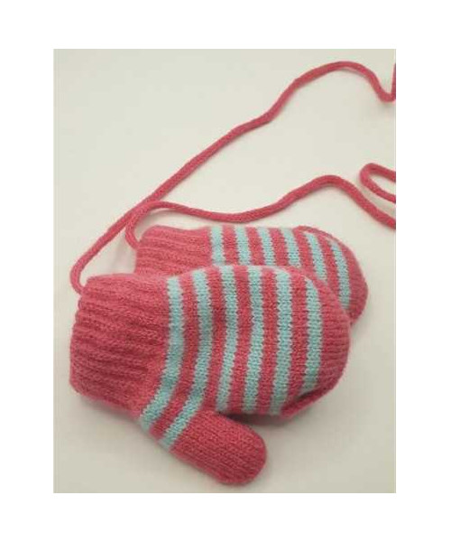 Manusi tricotate multicolore pentru bebelusi