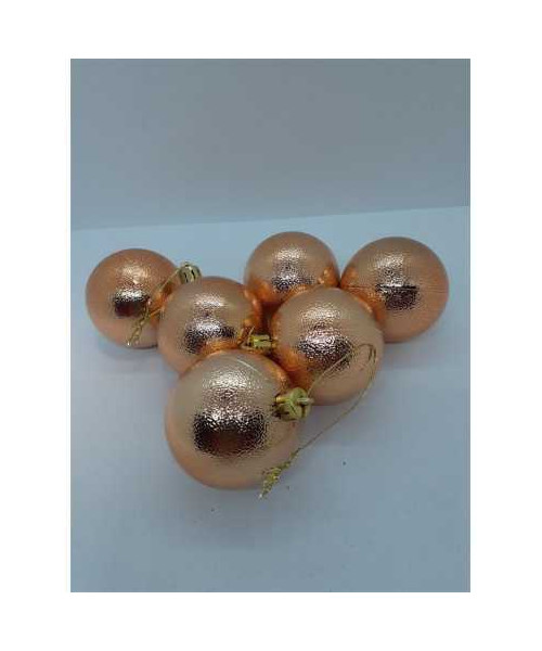 Set 6 Globuri de Craciun din plastic culoare auriu