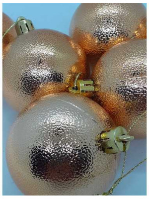 Set 6 Globuri de Craciun din plastic culoare auriu 2