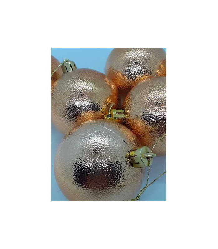 Set 6 Globuri de Craciun din plastic culoare auriu