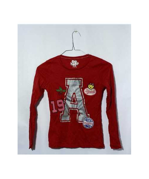 Bluzita cu maneca lunga fetite rosie Tex marime 9 10 ani