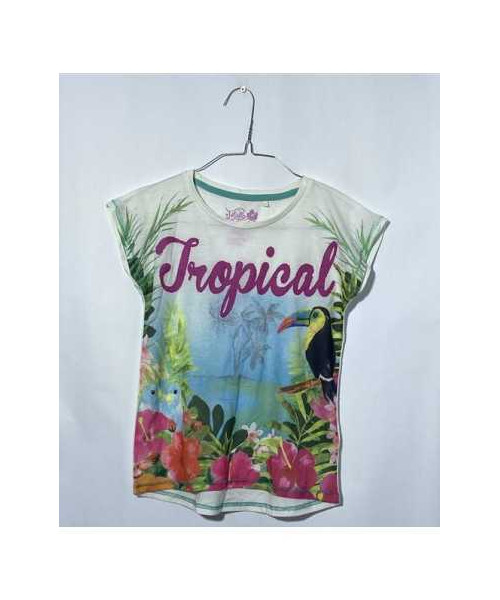 Tricou copii cu inprimeu tropical C&A marime 9 10 ani