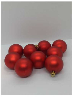 Set 9 globuri pentru brad Craciun culoare rosu