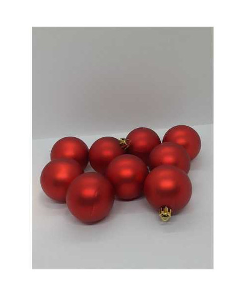 Set 9 globuri pentru brad Craciun culoare rosu