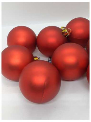 Set 9 globuri pentru brad Craciun culoare rosu 2