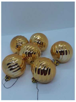 Set 6 globuri pentru Craciun culoare auriu