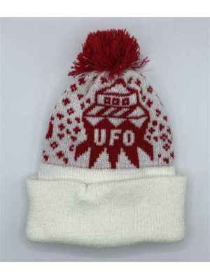 Caciula copii cu ciucure cu imprimeu UFO marime 4 5 ani