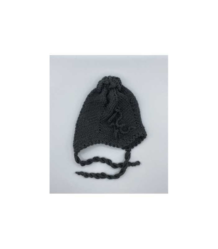 Caciula copii gri tricotata cu fundita marime 1 2 ani