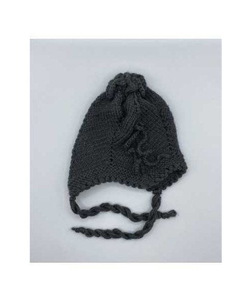 Caciula copii gri tricotata cu fundita marime 1 2 ani