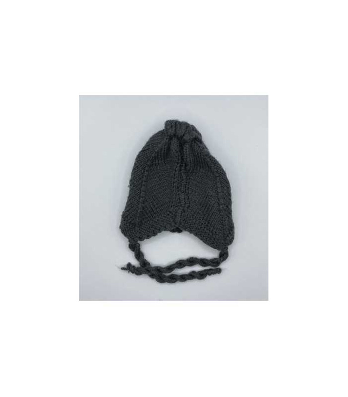 Caciula copii gri tricotata cu fundita marime 1 2 ani