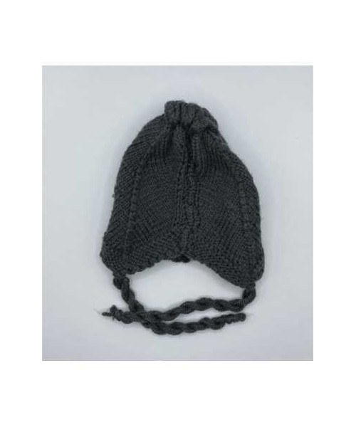 Caciula copii gri tricotata cu fundita marime 1 2 ani