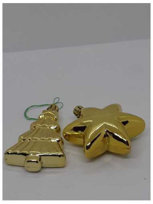 Set doua globuri pentru Craciun model bradut si stea