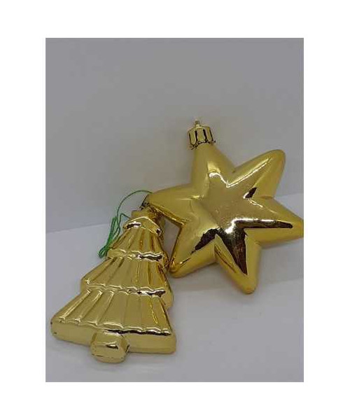 Set doua globuri pentru Craciun model bradut si stea