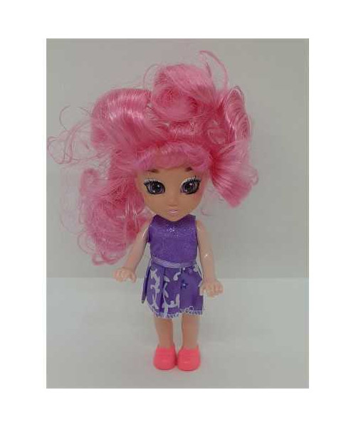 Papusa cu parul roz pentru fetite 15 cm