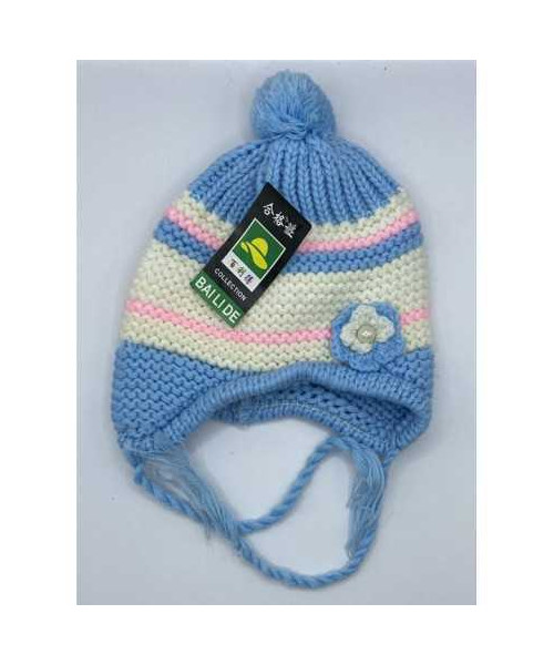 Caciulita copii tricotata cu snururi 3 ani