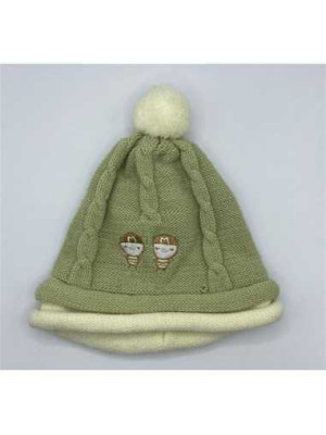 Caciulita copii tricotata cu ciucure 3 4 ani