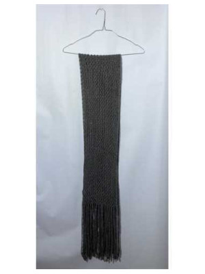 Fular tricotat dama cu franjuri culoare gri