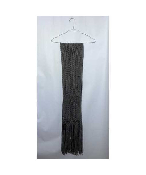 Fular tricotat dama cu franjuri culoare gri