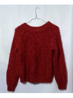 Pulover fetite rosu pufos Cropp marimea 13 14 ani XS